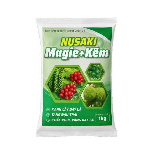 Phân Bón Hữu Cơ NUSAKI Magie Kẽm - Thúc đẩy đọt non phát triển mạnh, làm dày lá, xanh bóng